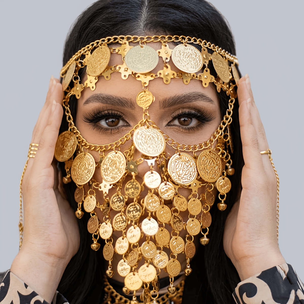 Middle Eastern Vintage Multi-layered Fringe Veil Headpiece